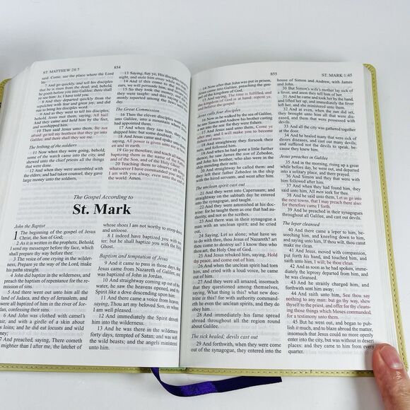 KJV BLOOM COLLECTION BIBLE Zondervan Soft Faux Leather Red Letter Lay Flat Tulip - Picture 14 of 16